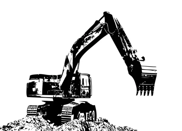 Excavator Ilustrare Culoare Izolat Amuzant Artowkr Pentru Design — Fotografie, imagine de stoc