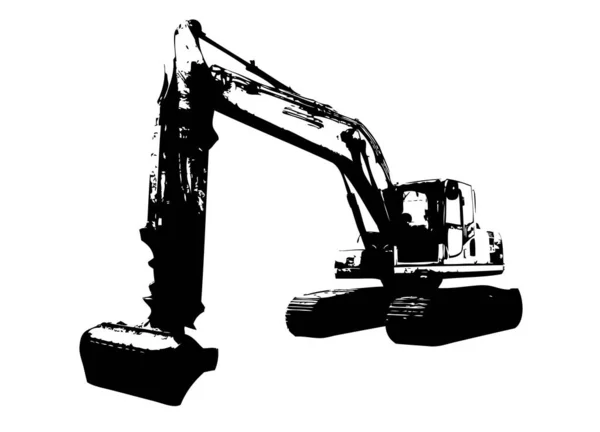 Excavator Ilustrare Culoare Izolat Amuzant Artowkr Pentru Design — Fotografie, imagine de stoc