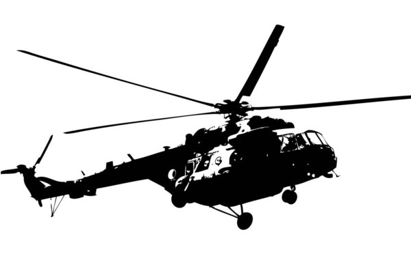 military helicopter drawing illustration art vintage
