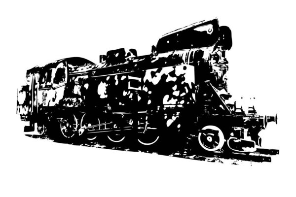 старый паровоз ретро-винтажный
