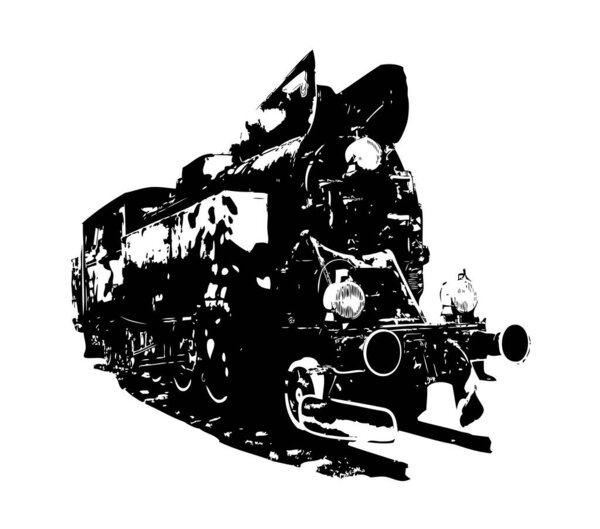 старый паровоз ретро-винтажный
