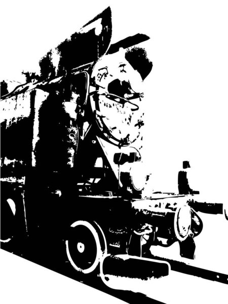 старый паровоз ретро-винтажный
