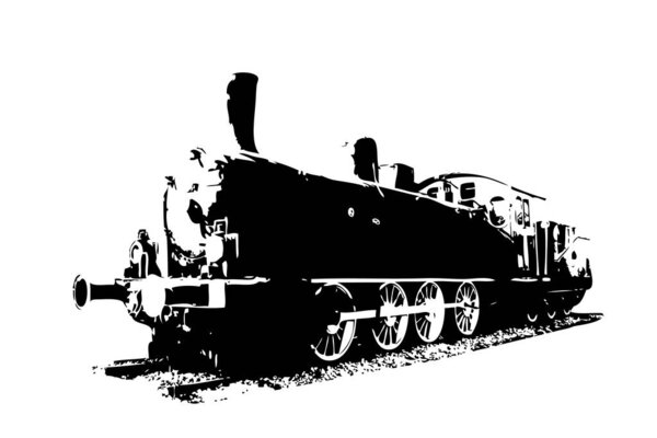 старый паровоз ретро-винтажный
