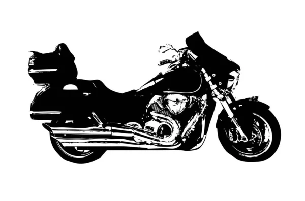 Motorcykel Llustration Färg Isolerad Konst Vintage Retro — Stockfoto