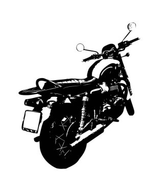 Motosiklet görüntüleme rengi izole edilmiş sanat antika retro