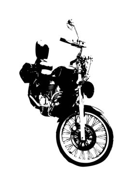 Motosiklet görüntüleme rengi izole edilmiş sanat antika retro