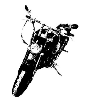 Motosiklet görüntüleme rengi izole edilmiş sanat antika retro