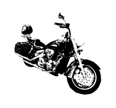 Motosiklet görüntüleme rengi izole edilmiş sanat antika retro