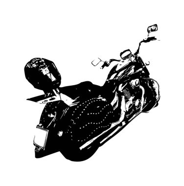 Motosiklet görüntüleme rengi izole edilmiş sanat antika retro