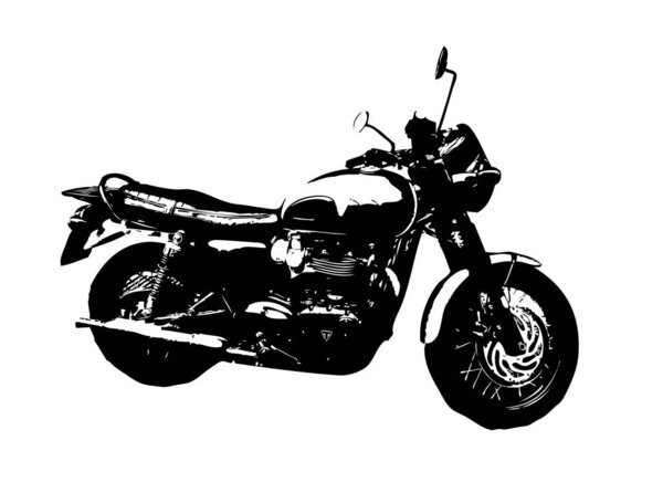 Мотоцикл llustration цвета изолированных искусства винтажного ретро
