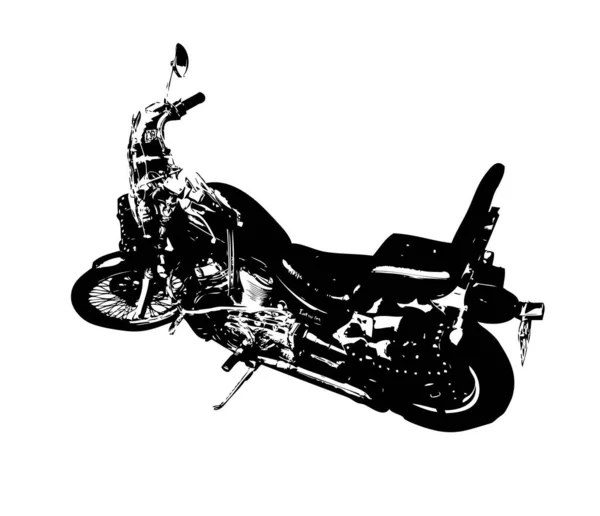 オートバイのイラストの色孤立したアートヴィンテージレトロ — ストック写真