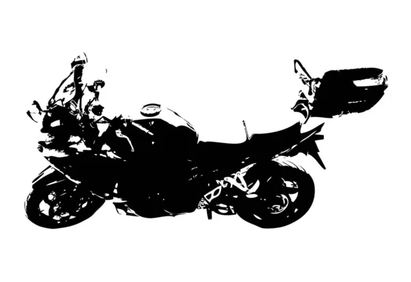 オートバイのイラストの色孤立したアートヴィンテージレトロ — ストック写真