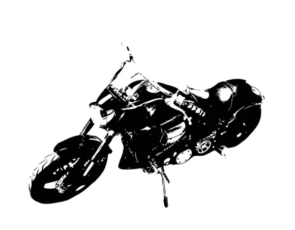 Motorrad Llustration Farbe Isoliert Kunst Vintage Retro — Stockfoto