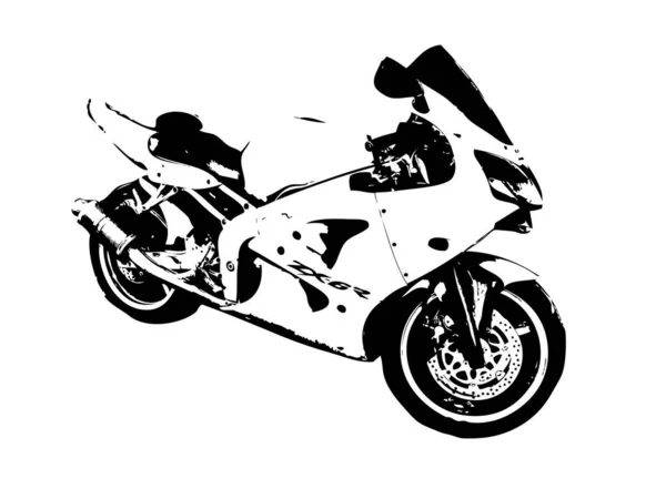 Motocykl Llustrace Barva Izolované Umění Retro — Stock fotografie