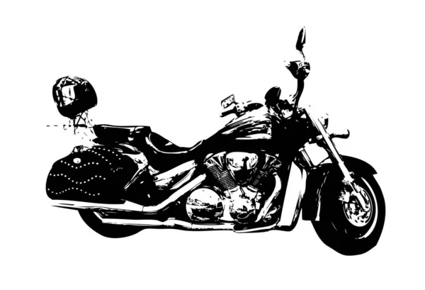Мотоцикл Llustration Цвета Изолированных Искусства Винтажного Ретро — стоковое фото