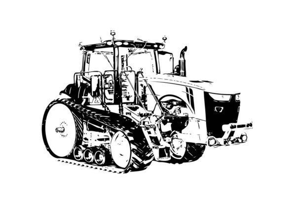 Agricultural tractor illustration color art