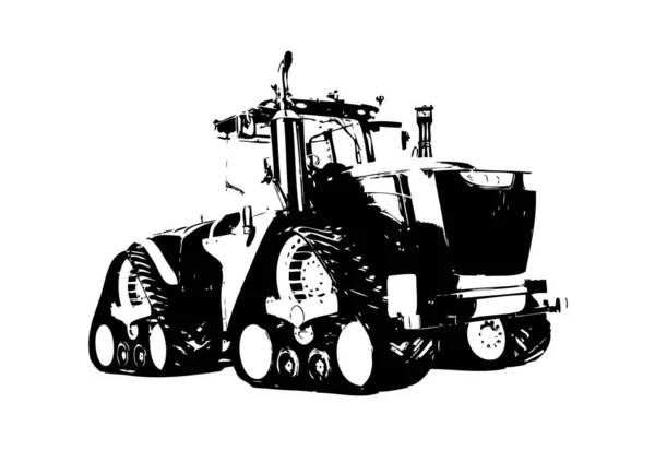 Mezőgazdasági Traktor Illusztráció Színes Művészet — Stock Fotó