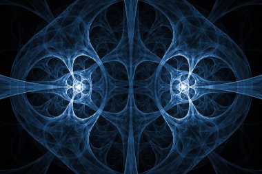 Mavi soyut fraktal tasarım
