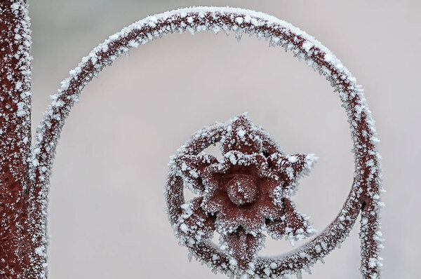Close-up of frost particles