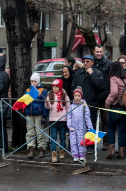 Timisoara, Romanya - 1 Aralık 2017: Ulusal Günü Yürüyüşü Romanya