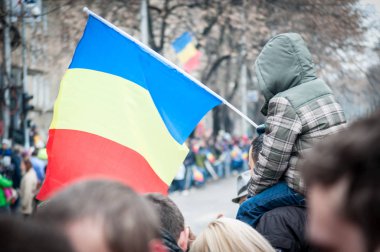 Timisoara, Romanya - 1 Aralık 2017: Ulusal Günü Yürüyüşü Romanya