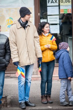 Timisoara, Romanya - 1 Aralık 2017: Ulusal Günü Yürüyüşü Romanya