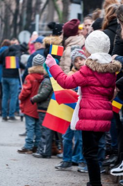 Timisoara, Romanya - 1 Aralık 2017: Ulusal Günü Yürüyüşü Romanya