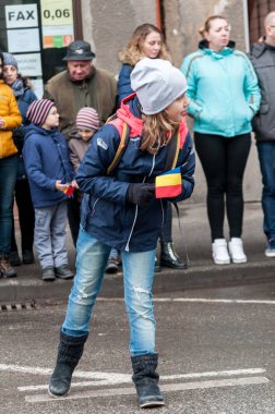 Timisoara, Romanya - 1 Aralık 2017: Ulusal Günü Yürüyüşü Romanya