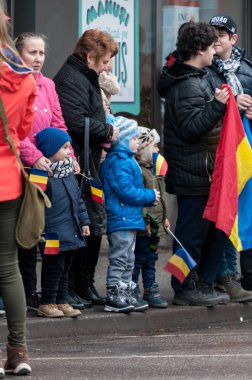 Timisoara, Romanya - 1 Aralık 2017: Ulusal Günü Yürüyüşü Romanya