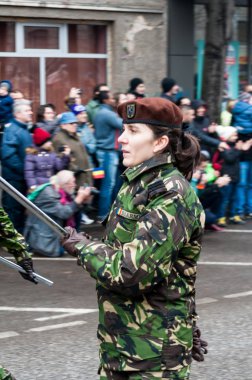 Timisoara, Romanya - 1 Aralık 2017: Ulusal Günü Yürüyüşü Romanya