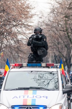 Timisoara, Romanya - 1 Aralık 2017: Ulusal Günü Yürüyüşü Romanya