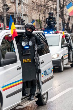 Timisoara, Romanya - 1 Aralık 2017: Ulusal Günü Yürüyüşü Romanya