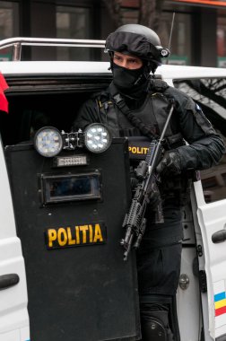 Timisoara, Romanya - 1 Aralık 2017: Ulusal Günü Yürüyüşü Romanya