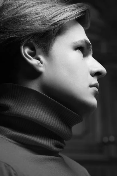 Male beauty concept. Profile portrait of young man — Stock Photo, Image