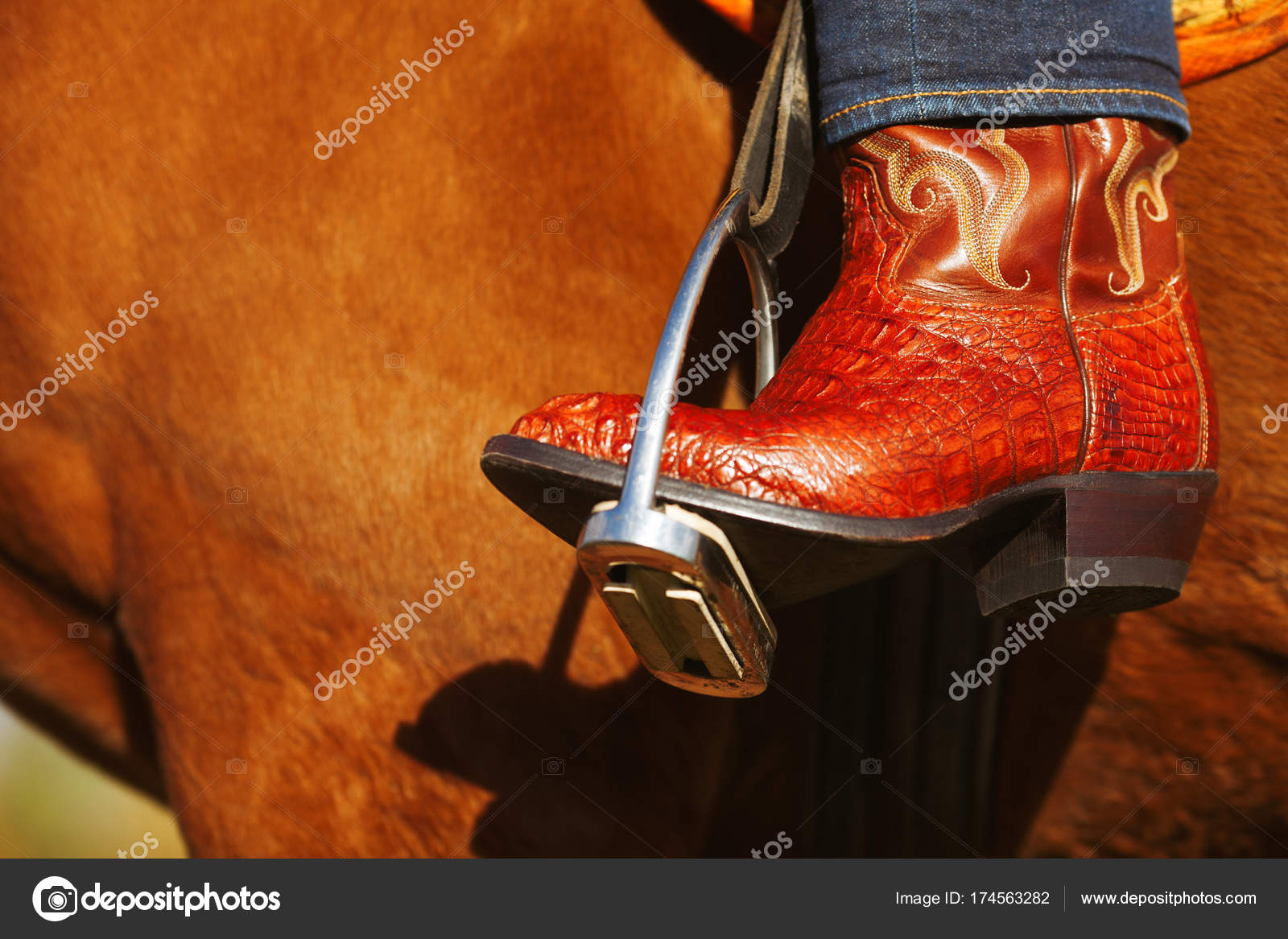 blue and orange cowboy boots