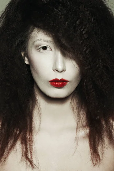 Arty make-up koncept. Närbild porträtt av en vintage à la fransk prinsessa — Stockfoto