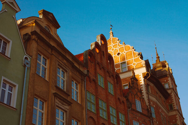 Around the world concept. Cityscape of Gdansk - one city of Trojmiasto metropolitan agglomeration - Pomorskie, Poland