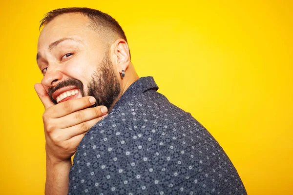 Fabuloso em qualquer idade. Perfil retrato de carismático 35 anos homem — Fotografia de Stock