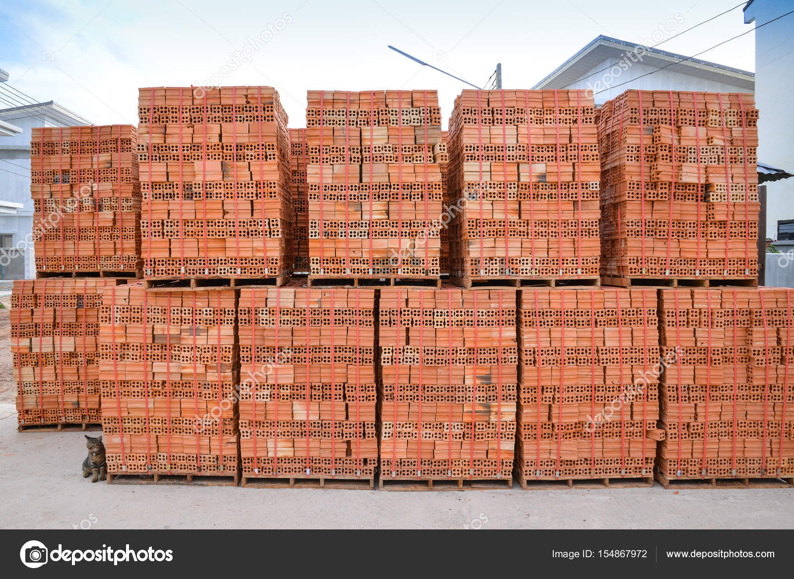 Clay brick stored — Stock Photo © jiggo_thekop 154867972