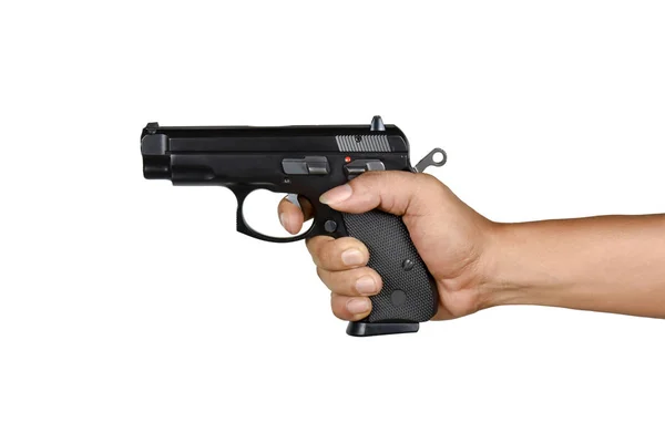 Рука с пистолетом одной правой руки — стоковое фото