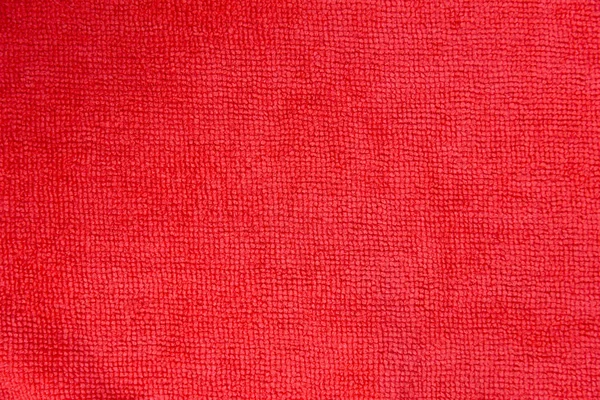 Close up shot of red microfiber cloth texture for background — Stock Photo, Image