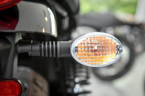 close up of Turn signal tail light of motorcycle