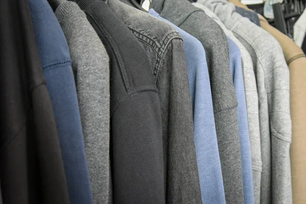 Cotton jackets on the rack — Stock Photo, Image