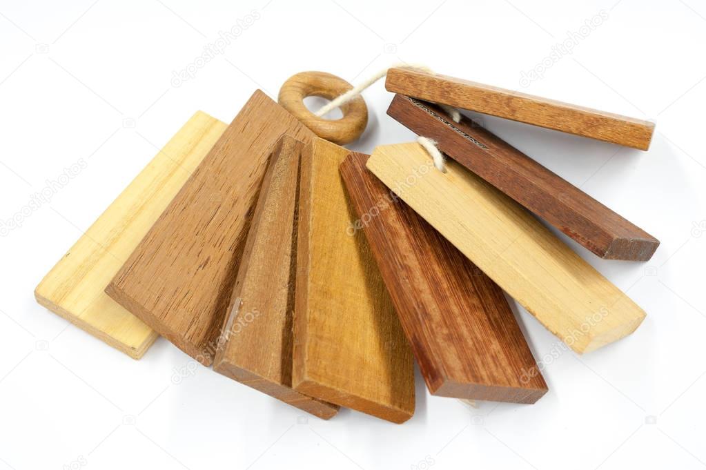 sample pieces various kind of wooden for decoration construction