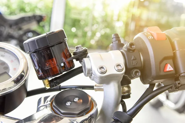 Motorcycle brake fluid, brake reservoir — Stock Photo, Image