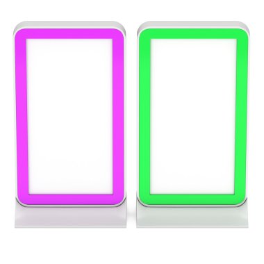 LCD ekran Stand mor ve yeşil.