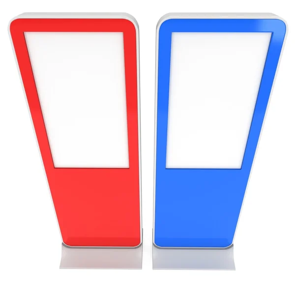 Soporte de pantalla LCD rojo y azul —  Fotos de Stock