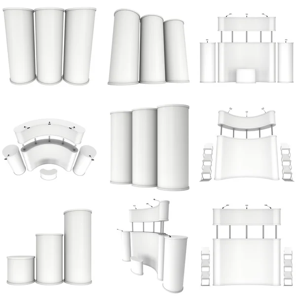 전시회 부스 세트. 플로어 스탠드 컬렉션. — 스톡 사진