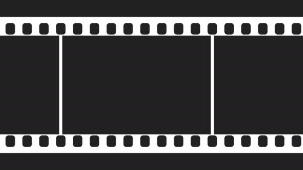 35mm tira de película en blanco y negro video filmación — Vídeo de stock