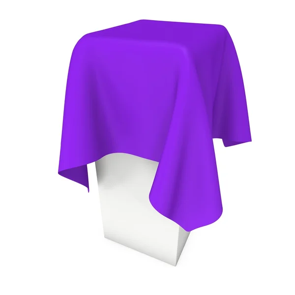 Pedestal de presentación cubierto con tela púrpura — Foto de Stock